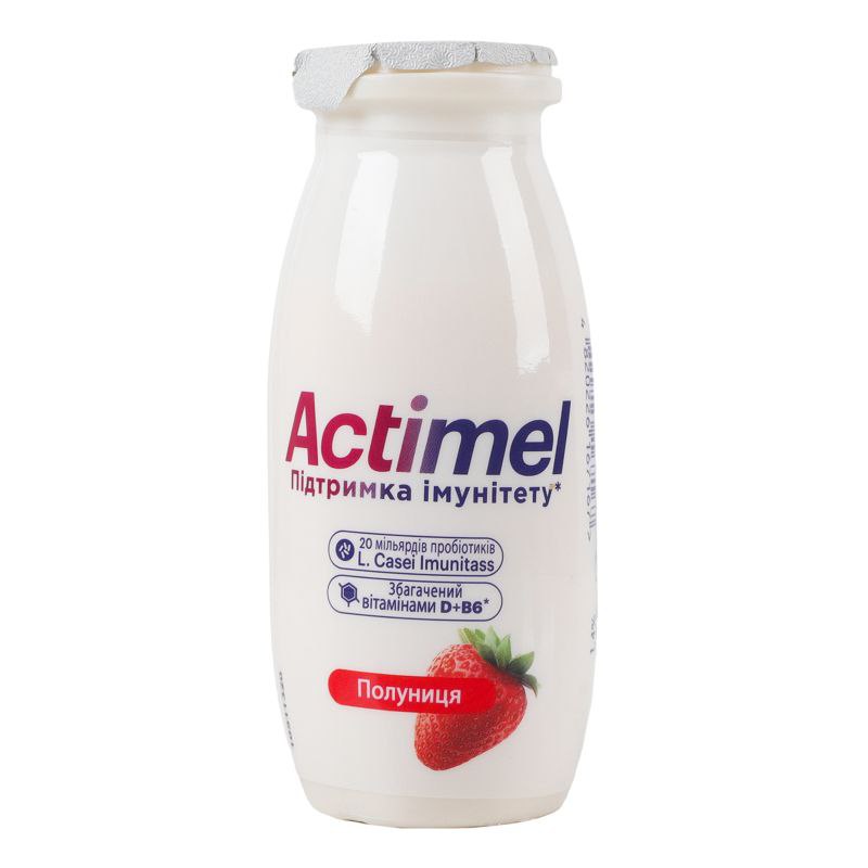 Продукт кисл молоч Actimel полуниця 1.4% ПЕТ 100г